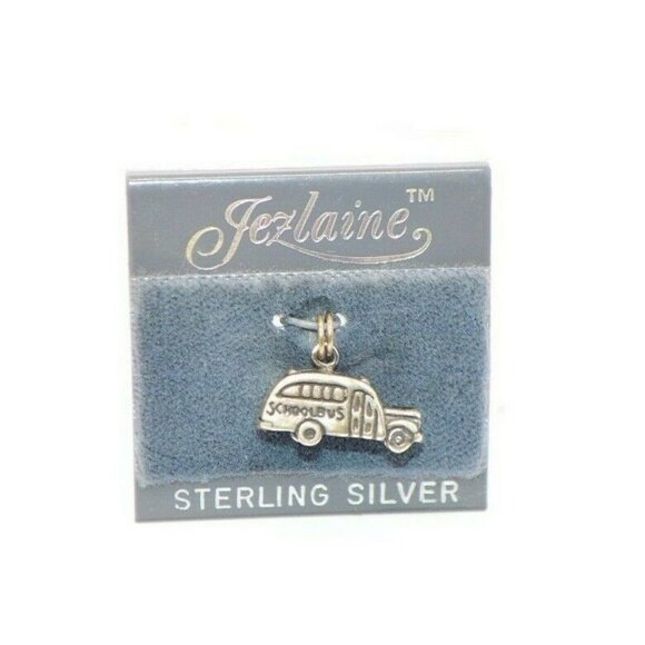 Jezlaine Sterling Silver School Bus Charm Necklace - Picture 1 of 4
